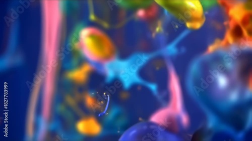 Vibrant Abstract Animation of Firing Brain Neurons.