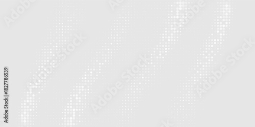 Dot white gray wave light technology texture background. Abstract big data digital concept.	Print
