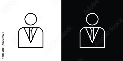 Admin icons set with editable black and white stroke line style for ui designs