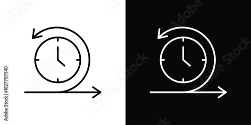 Agile icons set with editable black and white stroke line style for ui designs