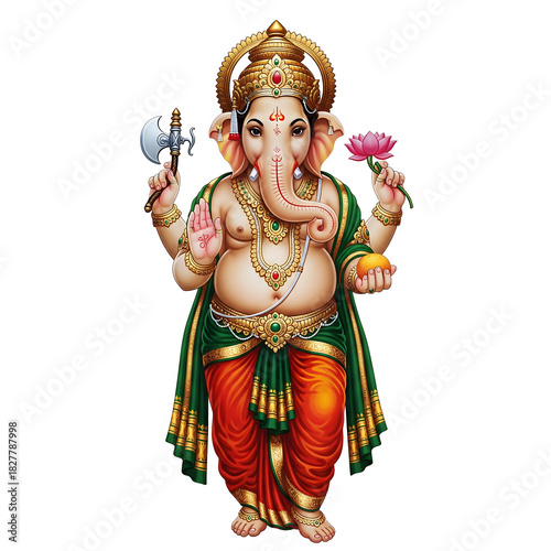 AI Generated Illustration for Happy Ganesh Chaturthi Festival for Invitation, Poster, Social Media Post Design Background