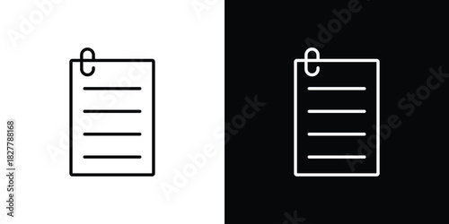 Assignment icons set with editable black and white stroke line style for ui designs
