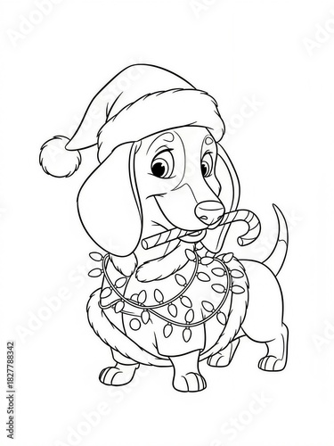 dog with lollipop sketch 