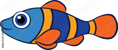 Colorful reef goby vector illustration blue orange fish scalable eps icon