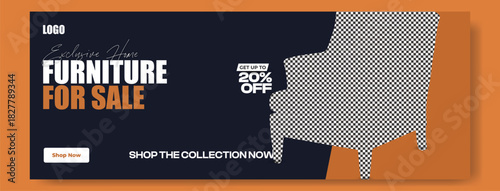 Elegant beige wingback armchair for sale with a 20 percent off discount advertisement and shop now call to action