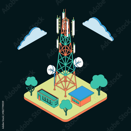 This modern telecommunications tower is designed with antennas and equipment, playing a crucial role in connectivity and technological advancement for society.