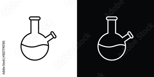 Bong icons set with editable black and white stroke line style for ui designs