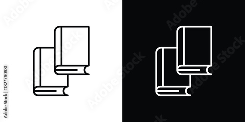 Book copy icons set with editable black and white stroke line style for ui designs