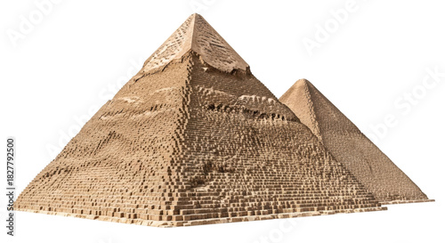 Canvas Print Isolated Pyramids of Giza, Egypt, monumental structures, ancient history, travel