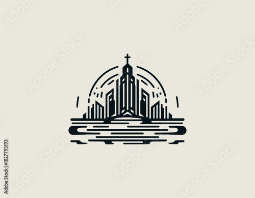 River City Church black vector logo illustration