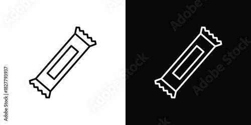 Candy-bar icons set with editable black and white stroke line style for ui designs