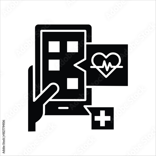 Innovative Mobile Health Application Interface on a Smartphone, Representing Telemedicine Services and Digital Medical Support for Remote Healthcare and Wellness Management