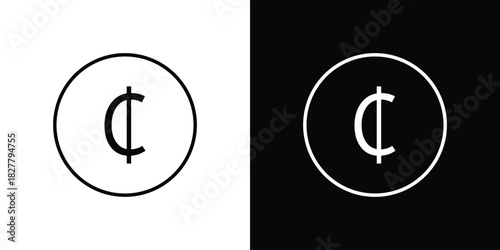 Cedi signs collection Silhouette flat icon design element.