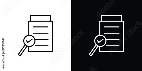 Compliance document icons set with editable black and white stroke line style for ui designs