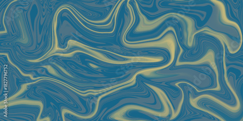 Swirling liquid blue tone background(backdrop) with copy space for text or image. Vintage Abstract Background. Blue ink marble texture With paper texture
