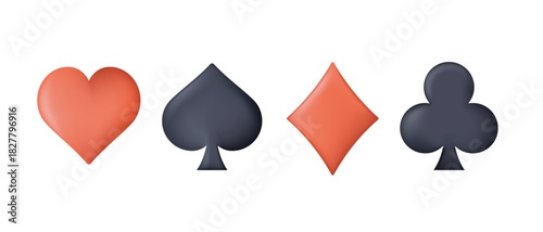 Playing Card Symbols. Isolated on white background, Card aces vector, diamonds, spades, hearts, clubs. aces of all four