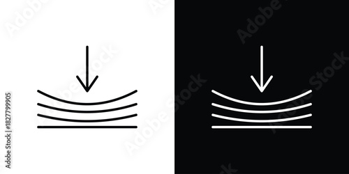 Elastic icons set with editable black and white stroke line style for ui designs