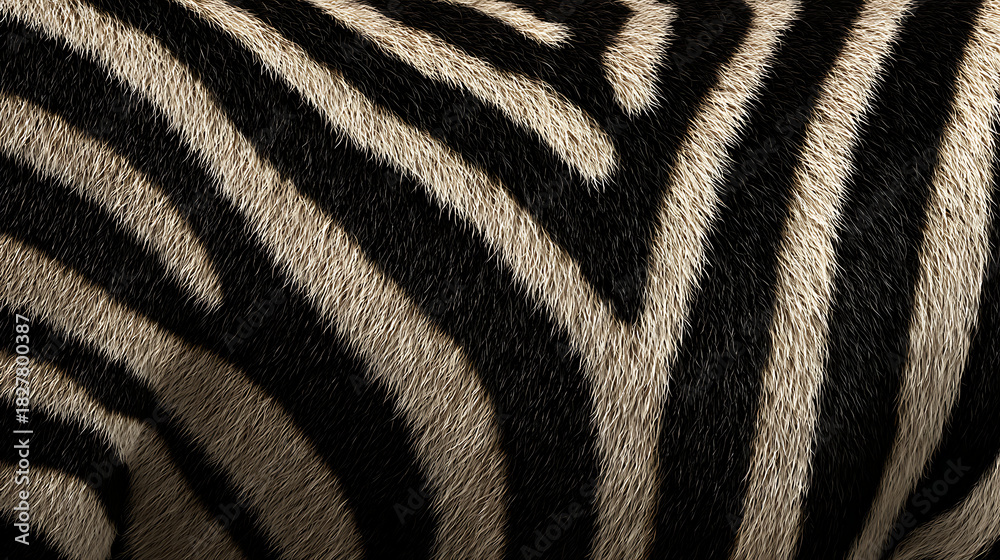 Naklejka premium Close-up Texture of Black and White Zebra Stripes in Natural Pattern