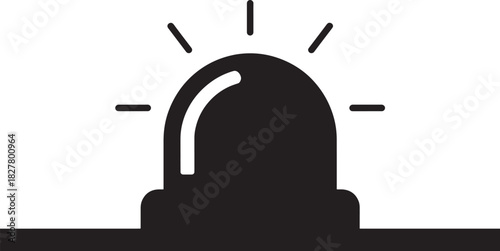 Flashing Siren Light Icon on White Background Keywords: siren, light, flashing, alert, alarm
