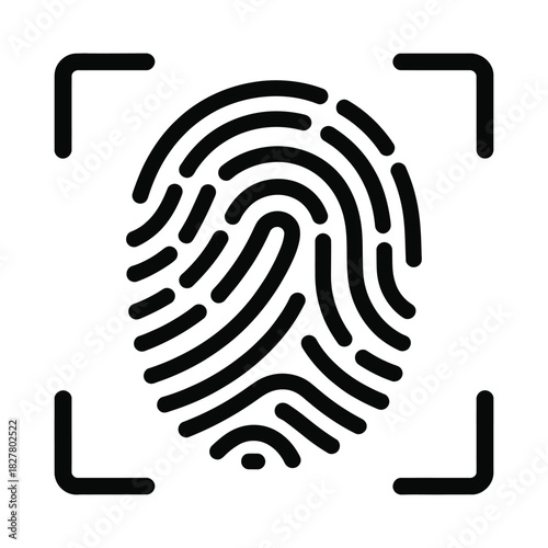 Fingerprint Scan Icon - Biometric Security, ID & Digital Authentication