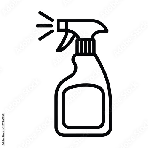 Spray Bottle Outline Icon - Cleaning, Disinfection & Household Products
