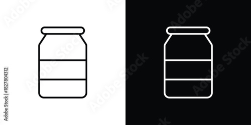 Jar icons set with editable black and white stroke line style for ui designs