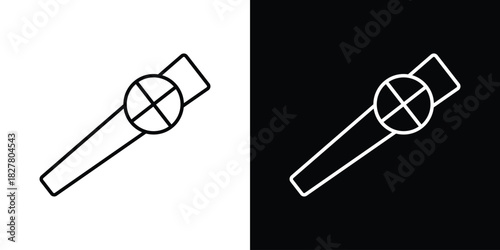 Kazoo icons set with editable black and white stroke line style for ui designs
