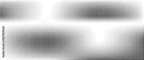 Dotted halftone gradient texture. Fading polka dot background. Repeated dots gradation pattern background. Black vanishing comic pop art overlay backdrop.