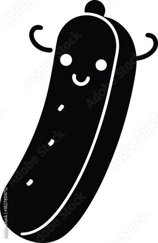 cute hotdog with blushing cheeks  white backgroun.eps