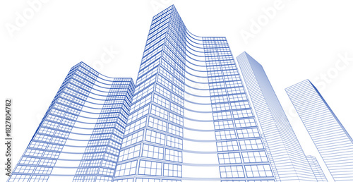 ​​abstract architecture 3d illustration background