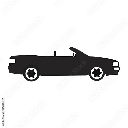 Convertible Car Icon Classic Design for Automotive & Travel Projects - Vector Silhouette