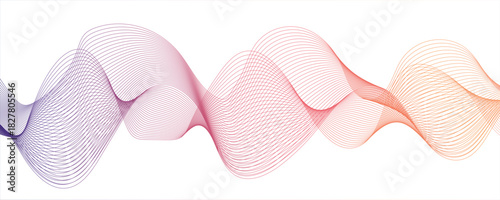 Abstract glowing Modern wave with Dynamic flowing lines. Futuristic technology and sound wave lines.Flowing, and Dynamic Wavy Ribbon Pattern. Ideal for Modern Technology, Music, Energy, and Digital.