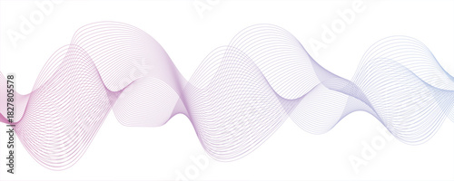 Abstract glowing Modern wave with Dynamic flowing lines. Futuristic technology and sound wave lines.Flowing, and Dynamic Wavy Ribbon Pattern. Ideal for Modern Technology, Music, Energy, and Digital.