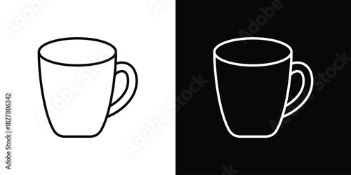 Marshmallows Mug icons set with editable black and white stroke line style for ui designs