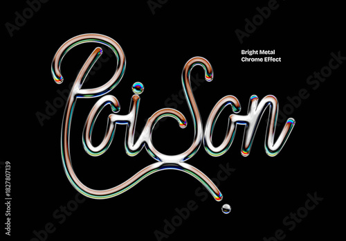 Metal Chrome Text Effect Mockup