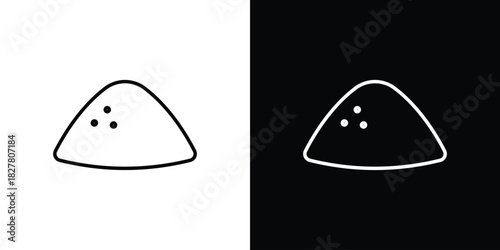 Mound icons set with editable black and white stroke line style for ui designs