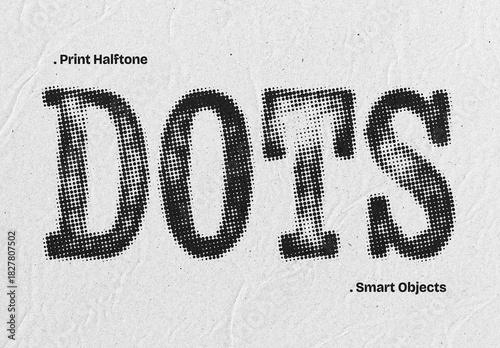 Print Halftone Text Effect Mockup