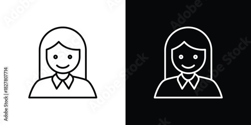 Nurse icons set with editable black and white stroke line style for ui designs