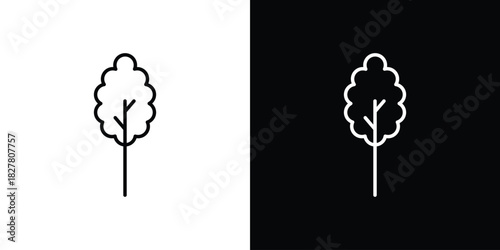 Oak Leaf icons set with editable black and white stroke line style for ui designs