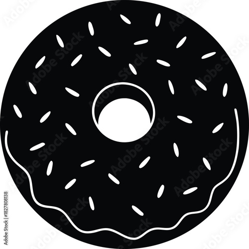 kawaii donut with sprinkles and happy face  white.eps