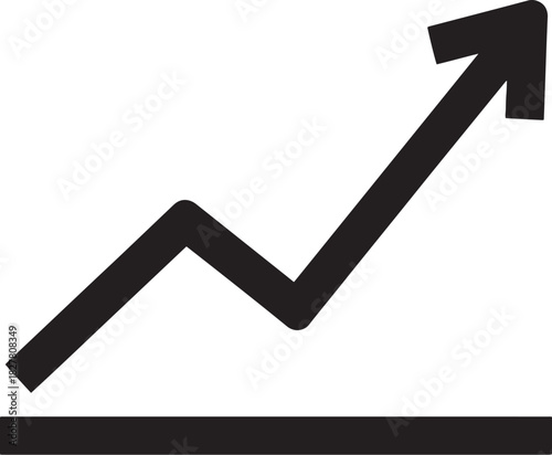 Upward Trending Arrow Diagram Representing Growth and Progress in Business and Finance with Optimistic Outlook and Positive Momentum