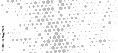 Smooth transition of geometric pattern with hexagon shape. Black isolated on white background. For sporty background and jersey design. Vector Format Illustration
