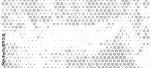 Smooth transition of geometric pattern with hexagon shape. Black isolated on white background. For sporty background and jersey design. Vector Format Illustration