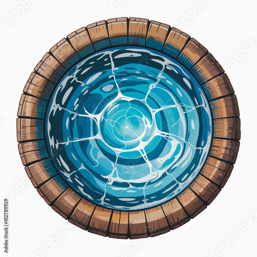 A serene image showcasing the mesmerizing ripples of water in a wooden basin, highlighting the natural beauty and tranquility that water brings to any setting or experience.