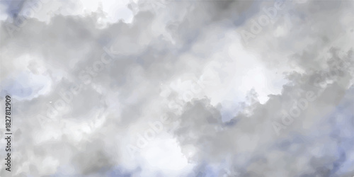 Blue sky with white fluffy cumulus clouds on a clear summer day