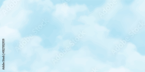 Beautiful natural blue sky with fluffy white clouds on a summer day
