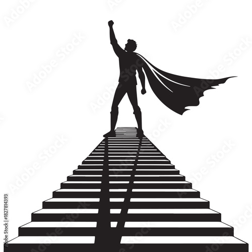 Black heroic journeys Silhouette Vector, High Quality Illustration on White Background