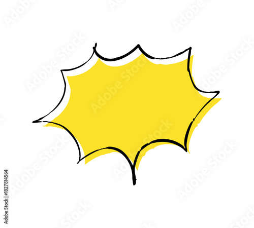 フリーハンドで描いたトゲトゲの黄色い吹き出し