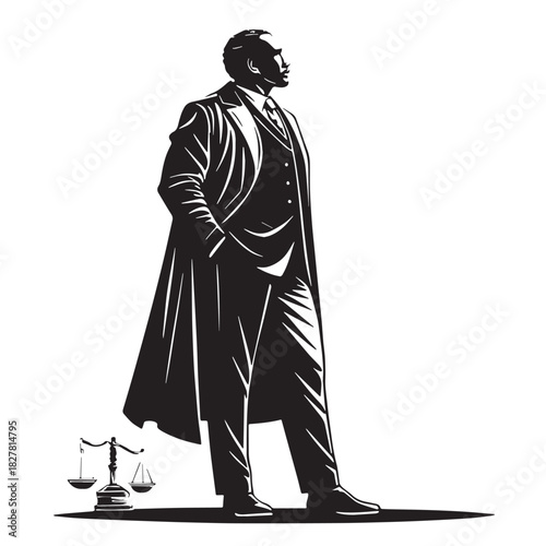 Black legal Silhouette Vector, High Quality Illustration on White Background