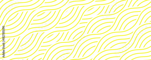 abstract background of scribbles with yellow ramen pattern on white background. Yellow wave abstract pattern. vector Eps 10